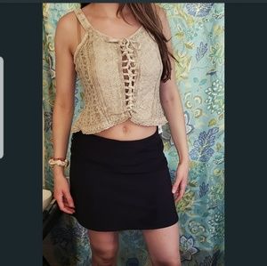 New size S/M Corset style beige crop tank top